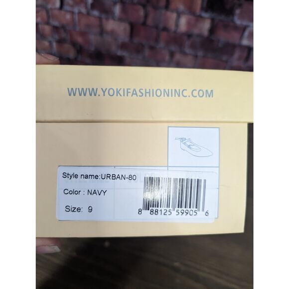 NWT YOKI Flats Velvet Lace Up Navy size 9 - Picture 6 of 6